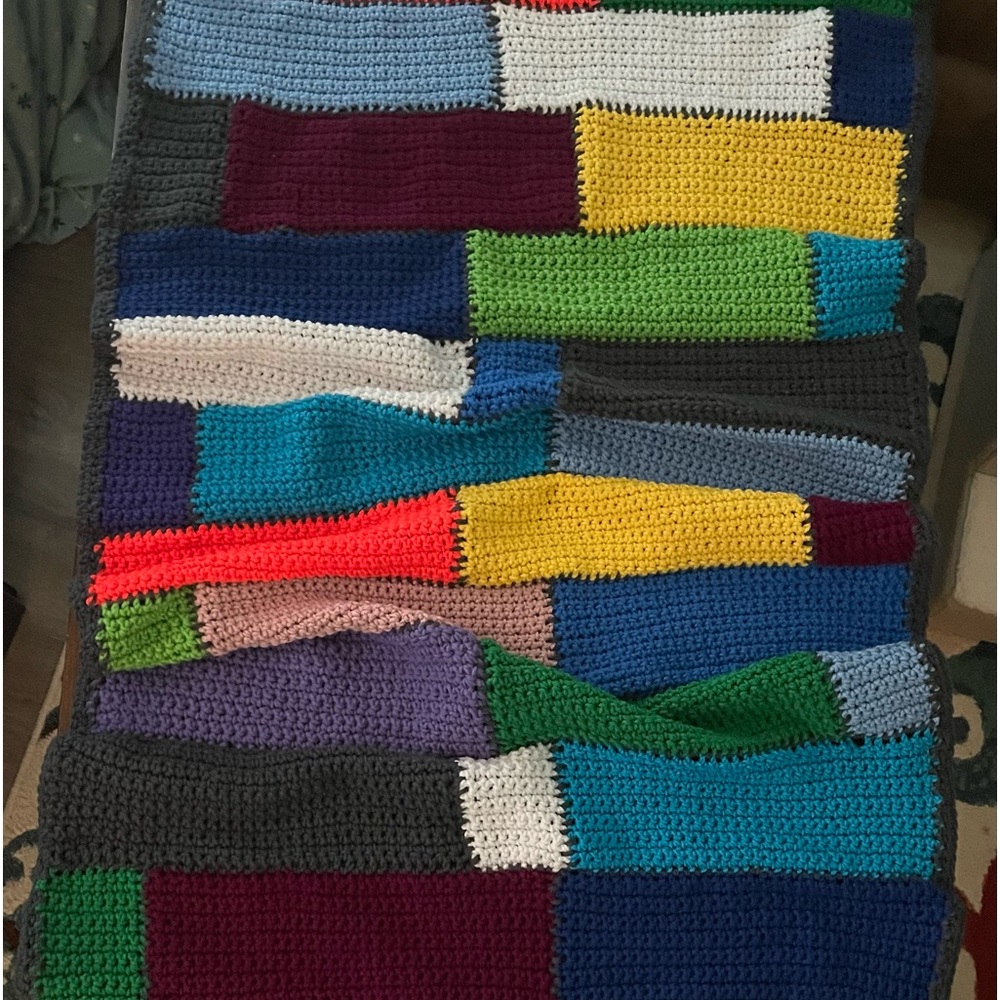 “Rubik’s Cube” Blanket for One- crochet Homemade by JulzyRaye- multi-colors - Picture 3 of 12